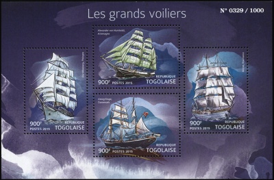 Того. 2015. Парусные суда (М.Лист. MNH OG)