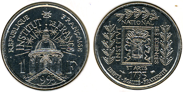 Франция. 1 франк. 1995 (Unc)