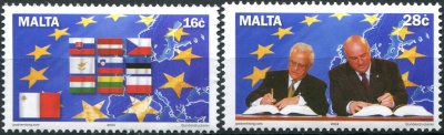 Мальта. 2004. Флаги новых членов ЕС (Серия Почтовых марок. MNH OG)