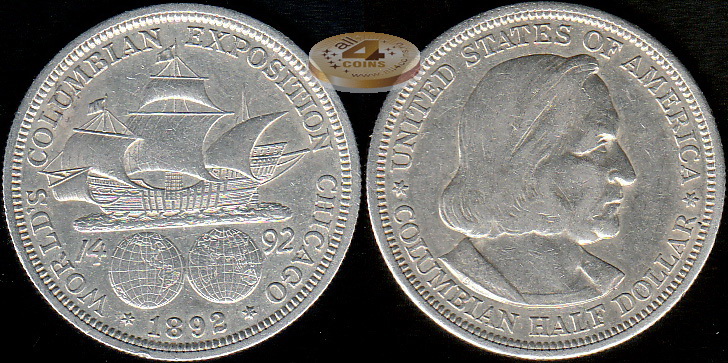 США. 1/2 доллара. 1893 (VF+. Серебро)