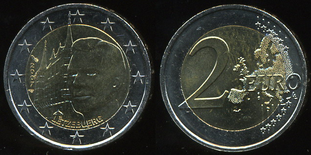 Люксембург. 2 евро. 2007 (Unc. Биметалл)