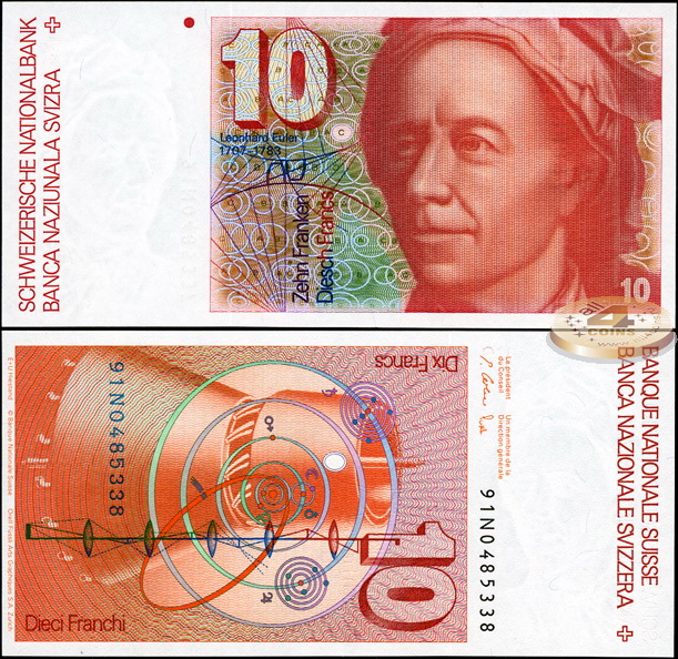 Швейцария. 10 франков (Unc) 1991