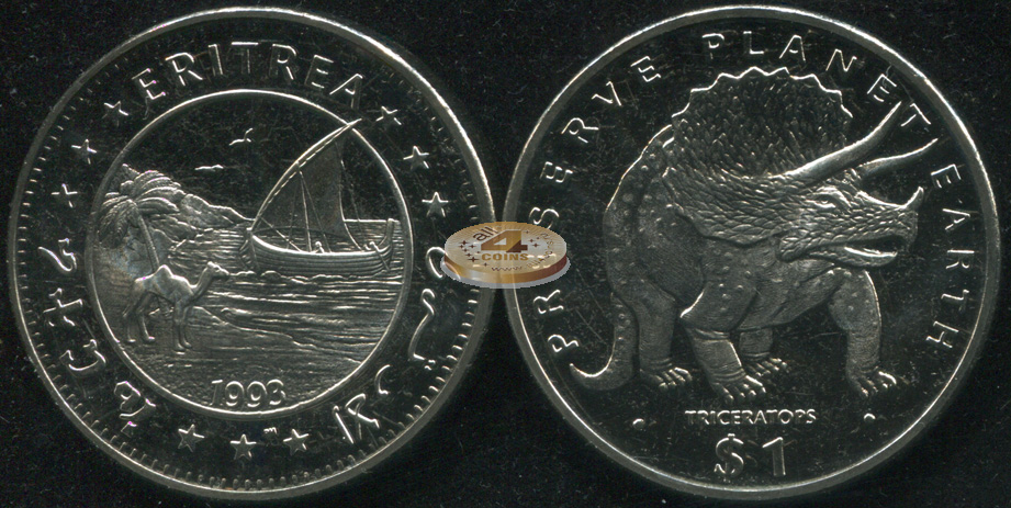Эритрея. 1 доллар. 1993 (Unc)
