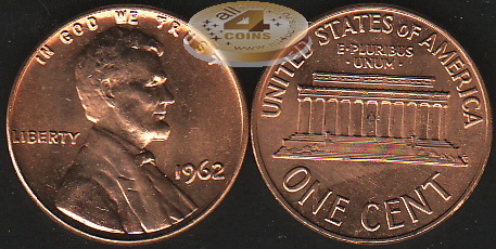 США. 1 цент. 1962 (Unc)