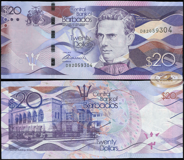 Барбадос. 20 долларов (Unc) 2013