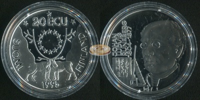 Финляндия. 20 экю. 1995 (Proof. Серебро)