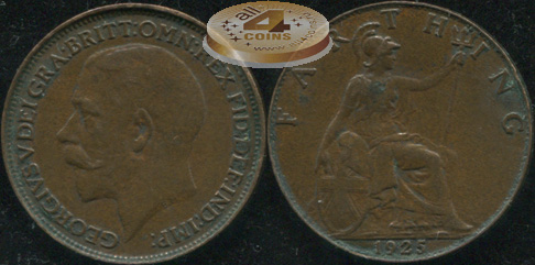 Великобритания. 1 фартинг. 1925. (Unc/aUnc)