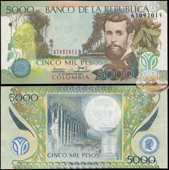 Колумбия. 5000 песо (Unc) 2009