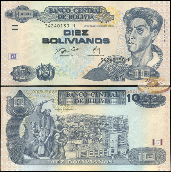 Боливия. 10 боливиано (Unc) 2007