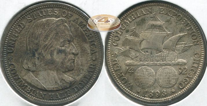 США. 1/2 доллара. 1893 (XF. Серебро)