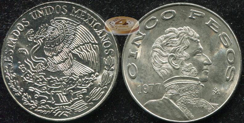 Мексика. 5 песо. 1977 (Unc)