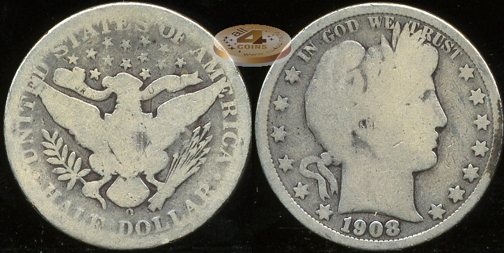 США. 1/2 доллара. 1908.O (G+. Серебро)