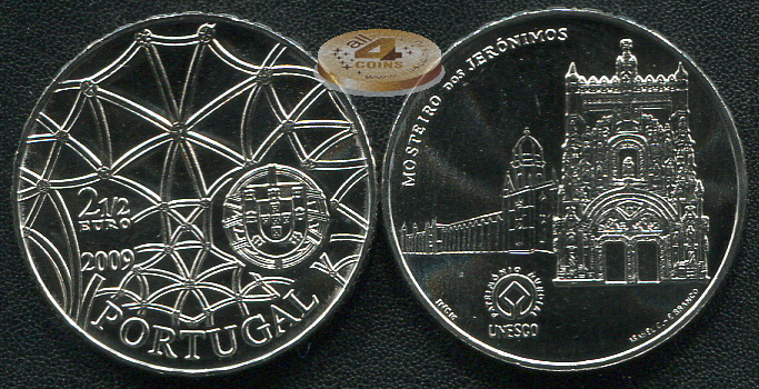 Португалия. 2.5 евро. 2009 (Unc)