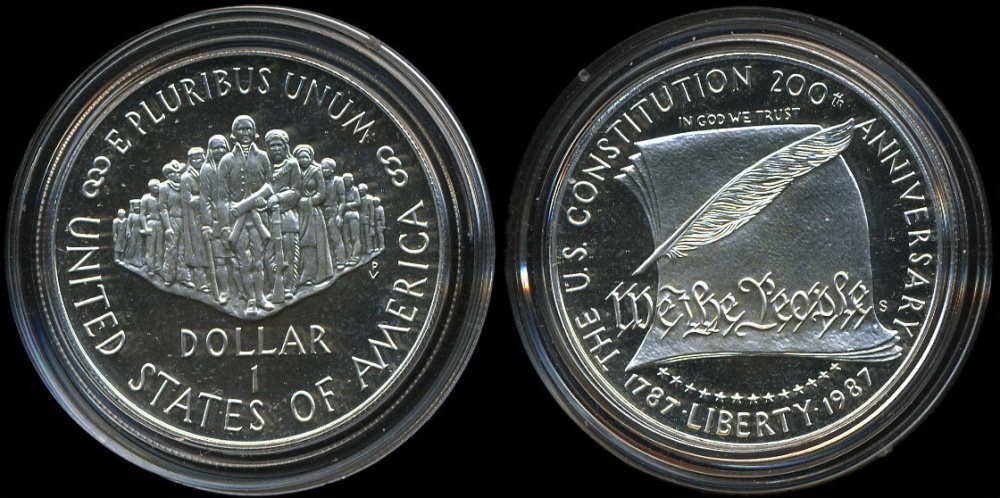 США. 1 доллар. 1987.S (Proof. Серебро)