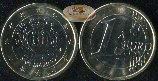 Сан-Марино. 1 евро. 2010 (Unc. Биметалл)