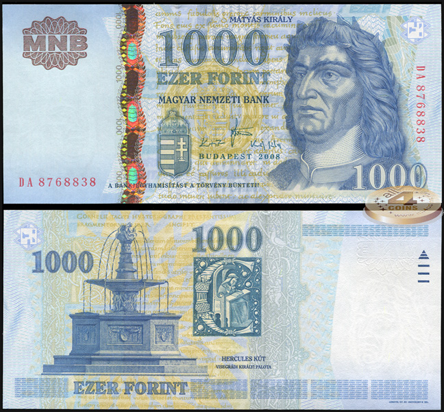 Венгрия. 1000 форинтов (Unc) 2008