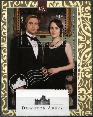 Тувалу. 2014. Леди Мэри Кроули и Мэттью Кроули  (Блок. MNH OG)