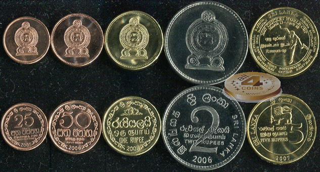 Шри Ланка. Набор №4 (5 монет) 2005-08