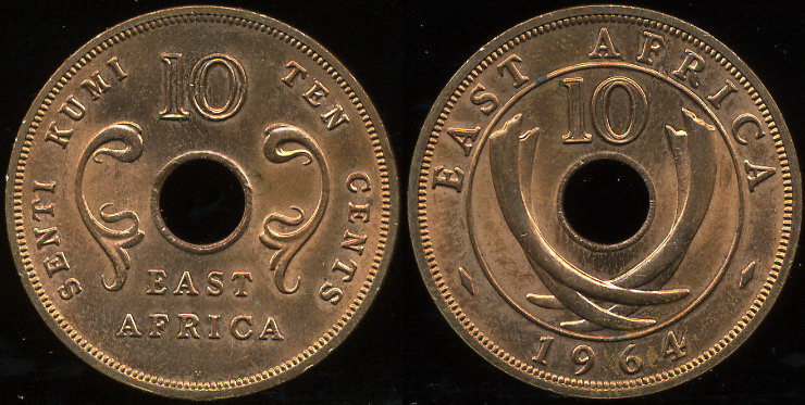 Британская Восточная Африка. 10 центов. 1964 (Unc)