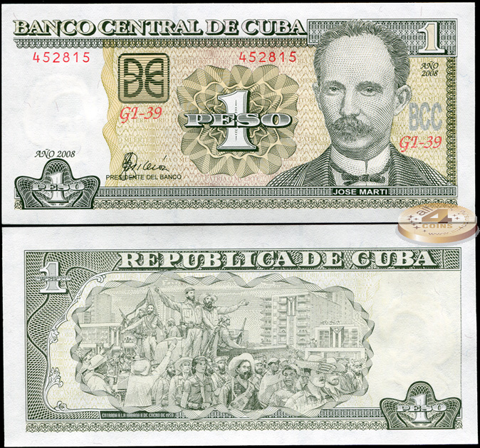 Куба. 1 песо (Unc) 2008