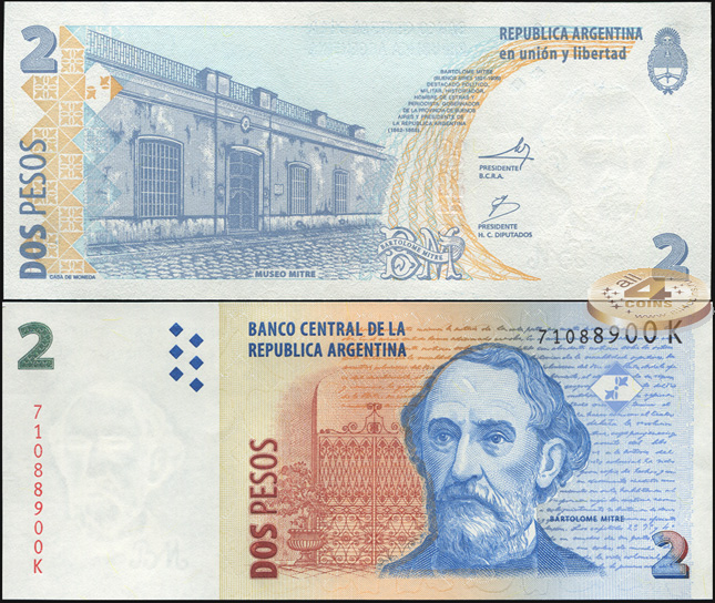 Аргентина. 2 песо (Unc) 2010
