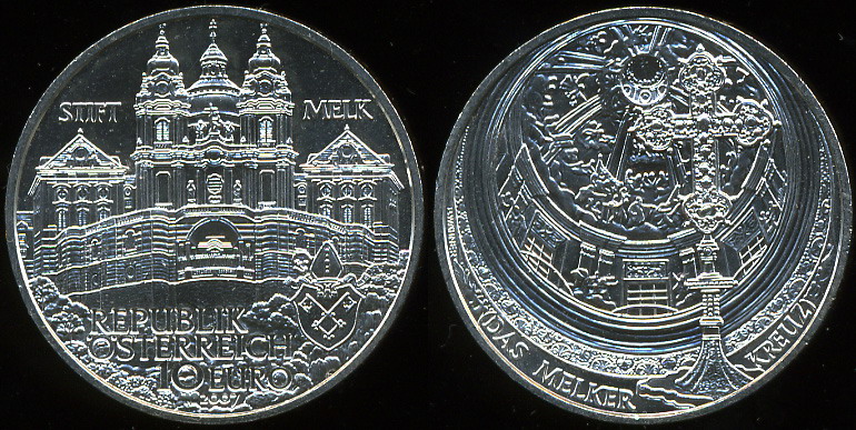 Австрия. 10 евро. 2007 (Unc. Серебро)