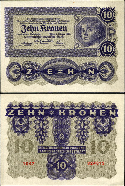 Австрия. 10 крон (Unc) 1922