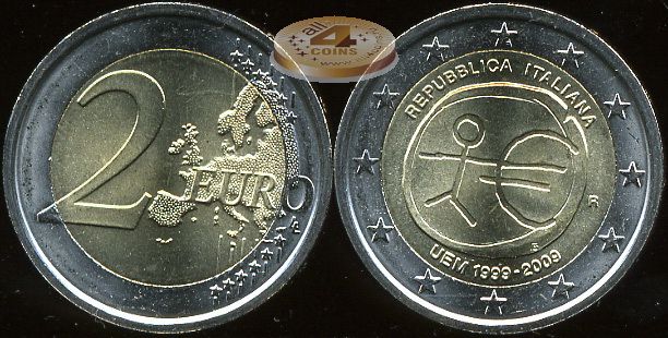 Италия. 2 евро. 2009 (Unc. Биметалл)