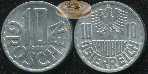 Австрия. 10 грошенов. 1971 (Unc)