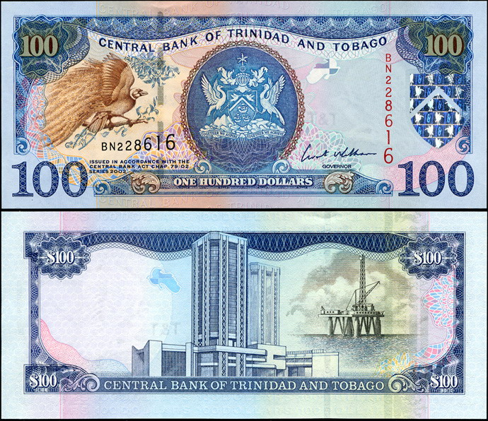 Тринидад и Тобаго. 100 долларов (Unc) 2002