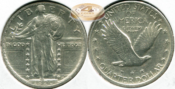 США. 25 центов (Квотер). 1920 (aUnc. Серебро)