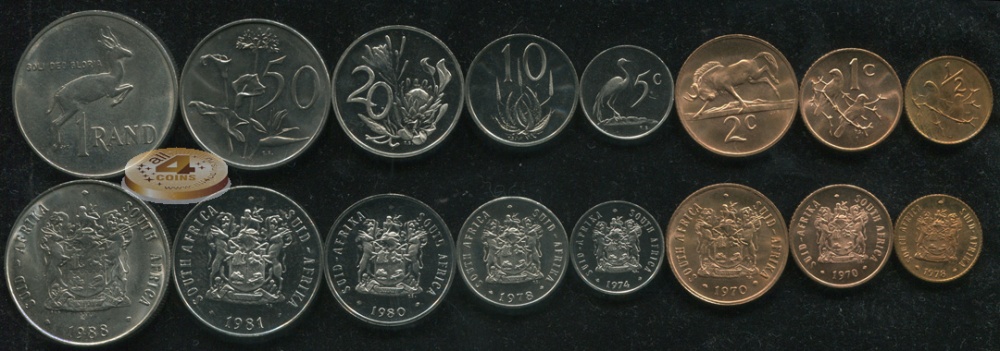 ЮАР. Набор №7 (8 монет) 1966-88