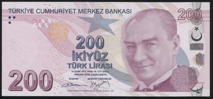 Турция. 200 лир (Unc) 2013