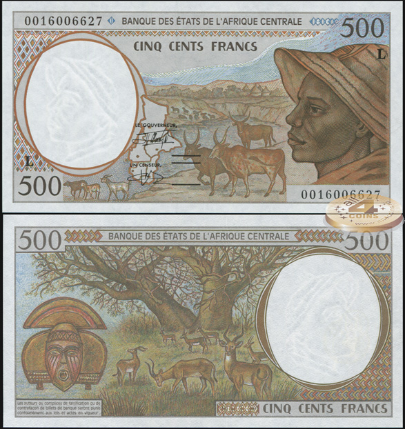 Габон (КФА Центр). 500 франков (Unc) 2000