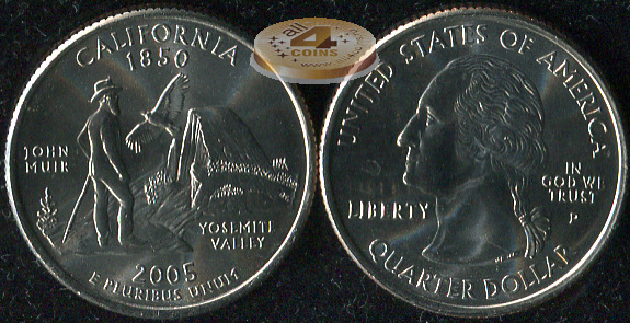 США. Квотер (25 центов). 2005.P (Unc) Калифорния