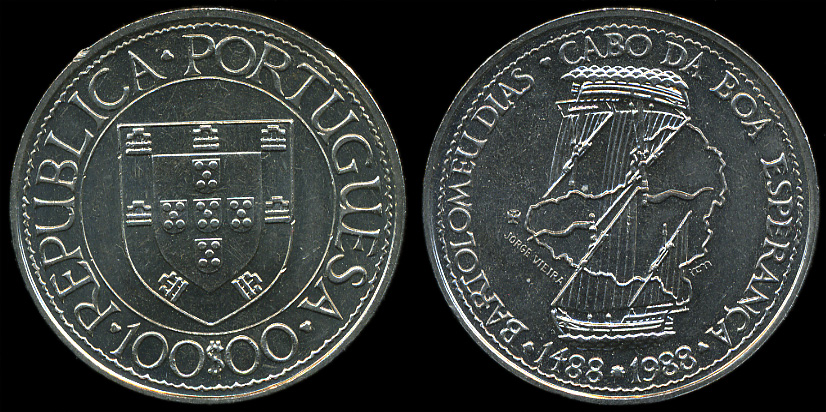 Португалия. 100 эскудо. 1988 (Unc)
