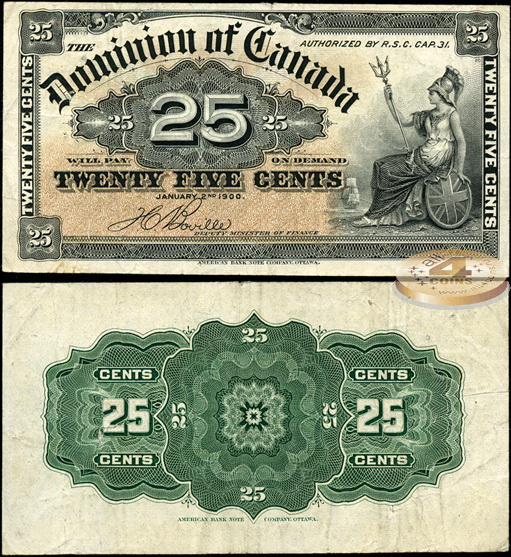 Канада. 25 центов (aXF) 1900