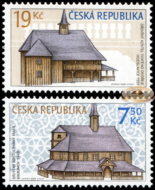 Чехия. 2006. Деревянные церкви (Серия. MNH OG)