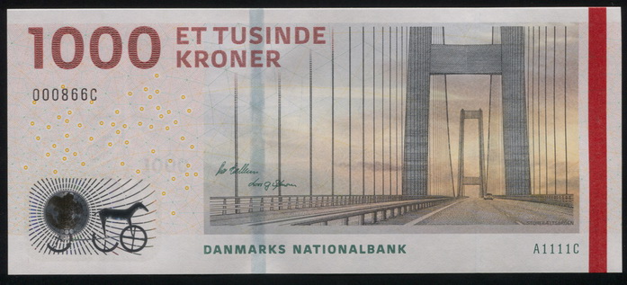 Дания. 1000 крон (Unc) 2011