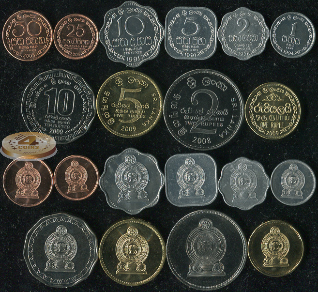 Шри Ланка. Набор №5 (10 монет) 1978-2009