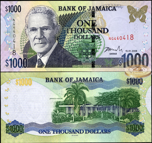 Ямайка. 1000 долларов (Unc) 2008