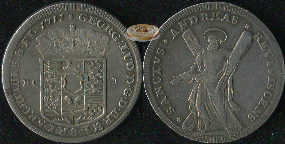 Германия (Брайншвайг-Люнебург). Рейхсталер. 1711 (aXF/XF. Серебро)