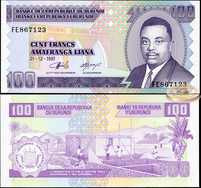 Бурунди. 100 франков (Unc) 1997