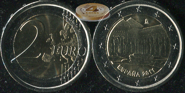 Испания. 2 евро. 2011 (Unc. Биметалл)