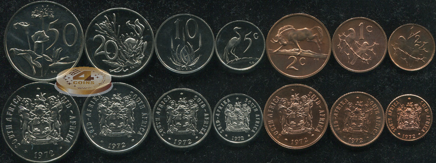 ЮАР. Набор №11 (Патина. 7 монет) 1971-80