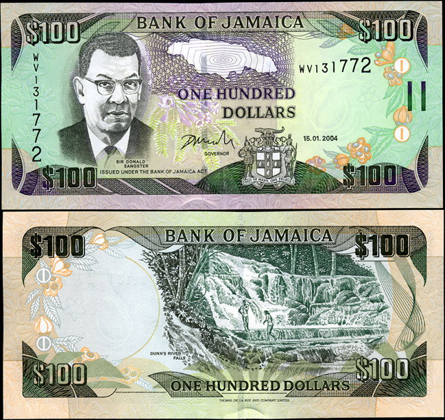 Ямайка. 100 долларов (Unc) 2004