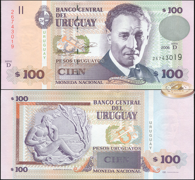 Уругвай. 100 песо (Unc) 2006
