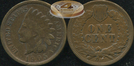 США. 1 цент. 1905 (XF)
