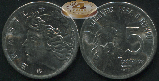 Бразилия. 5 центаво. 1975 (Unc)