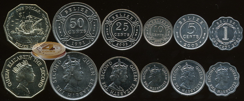 Белиз. Набор №1 (6 монет) 1991-2005
